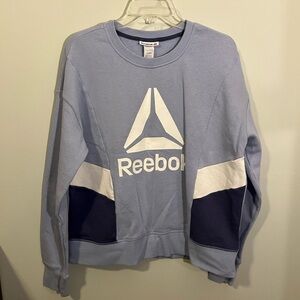 REEBOK Blue Color Block Logo Sweater